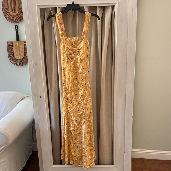 Free People Yellow Floral Midi Dress - Picture 2 of 8